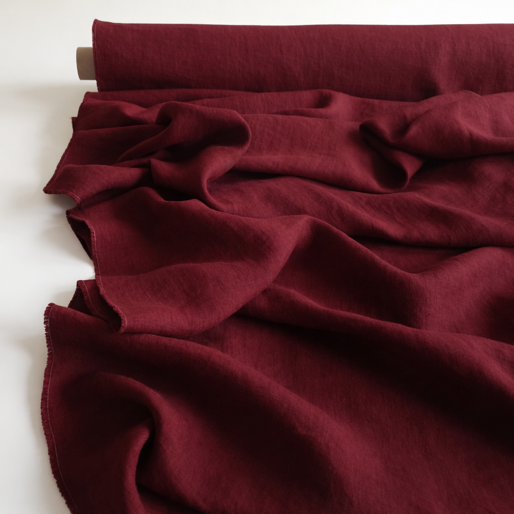 2pc-Natural Irish Linen-Red Wine-CL147381