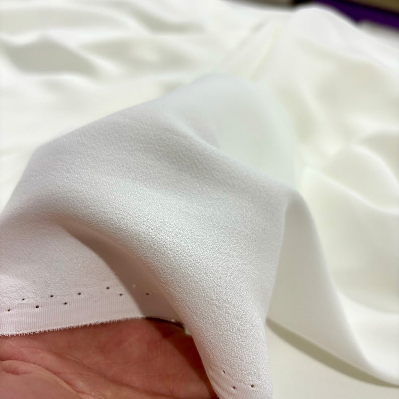 Italian Crepe-Dyeble White/Per Yard