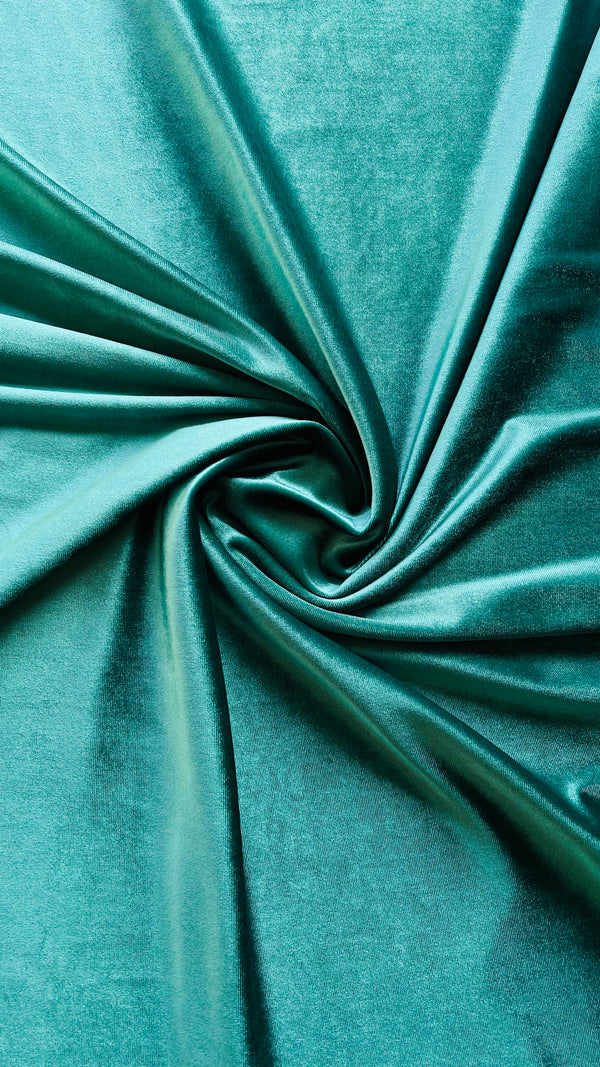 Premium Sea Green Plain Velvet-2pc Suit