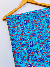 Blue Snowy Floral print - 2pc Unstitched Lawn