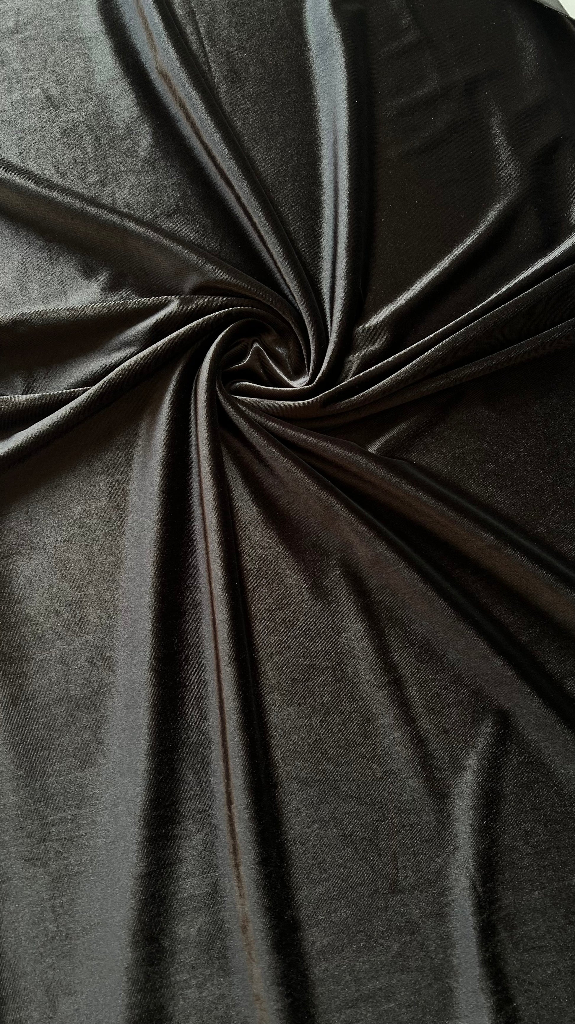 Micro 5000-Premium Jet Black Plain Velvet-2pc Suit