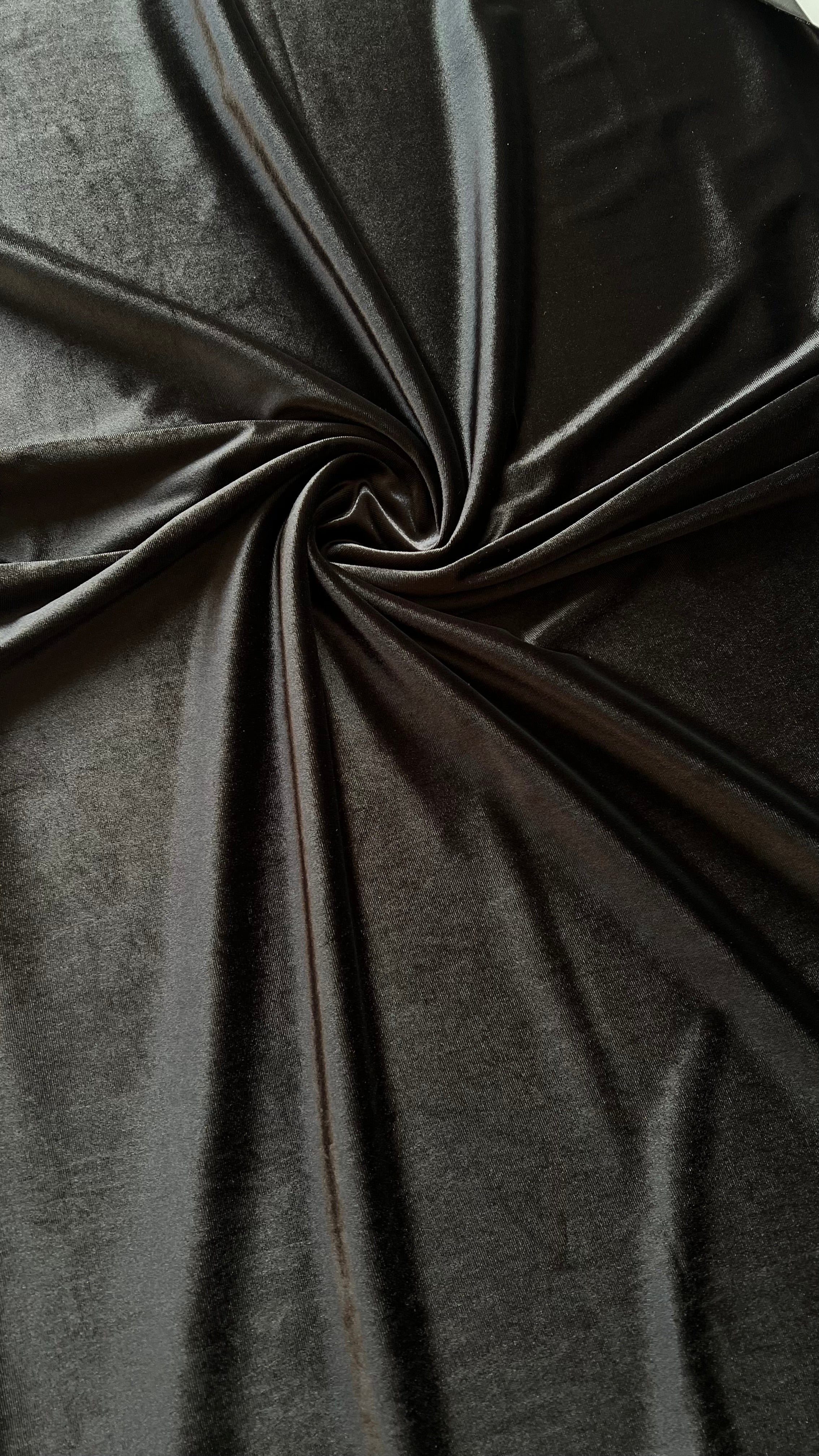 Micro 5000-Premium Jet Black Plain Velvet-2pc Suit