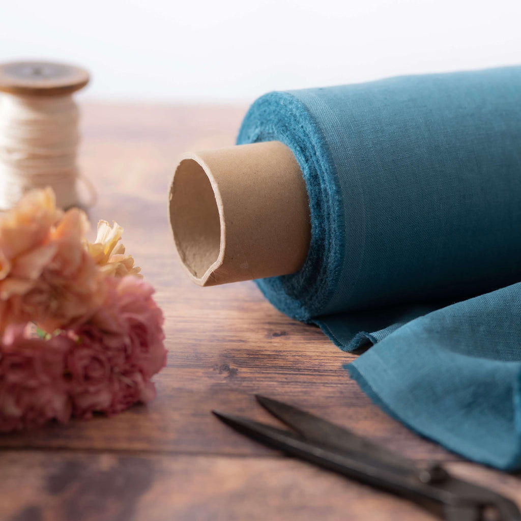 2pc-Natural Linen-Turquoise Blue-CL880016373