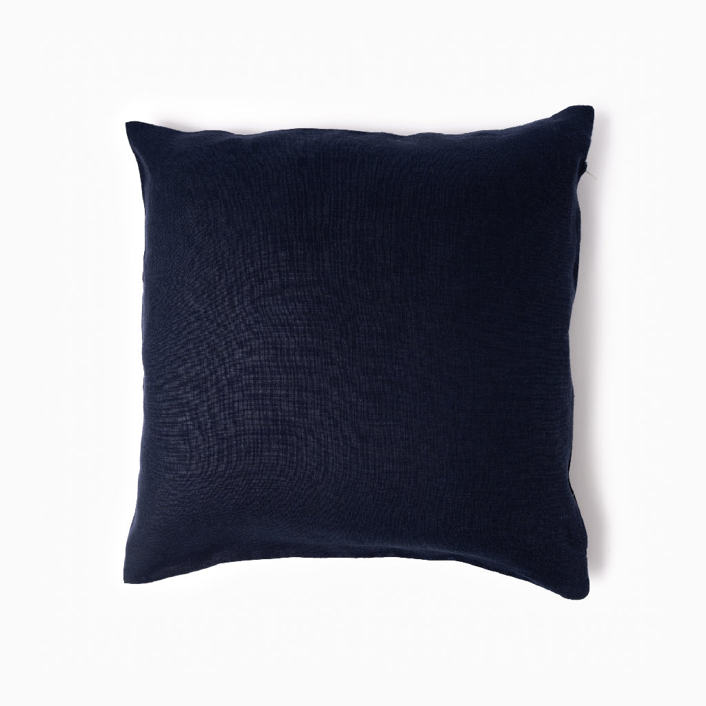 Navy Blue Linen Cushion Cover