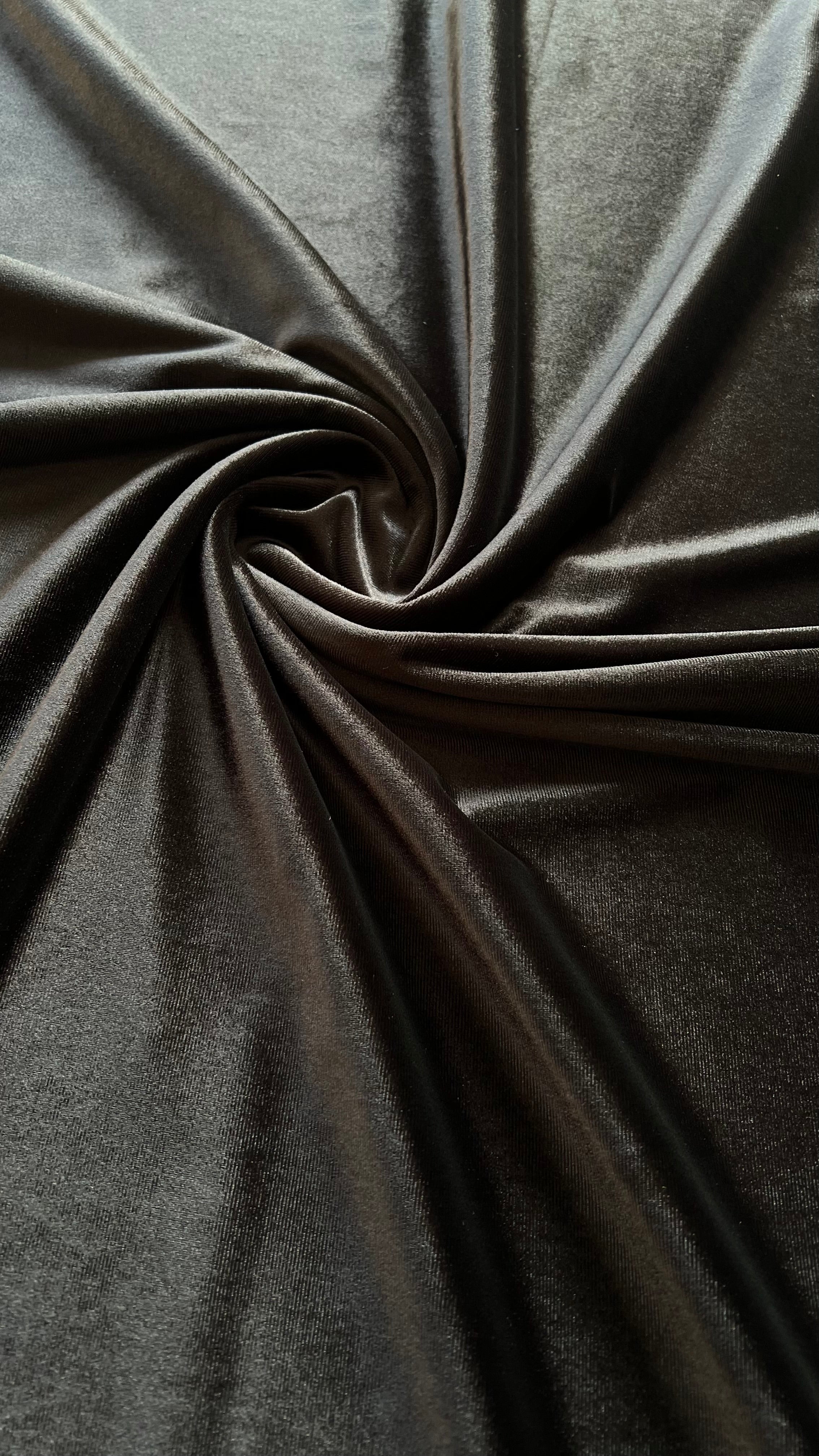 Micro 5000-Premium Jet Black Plain Velvet-2pc Suit