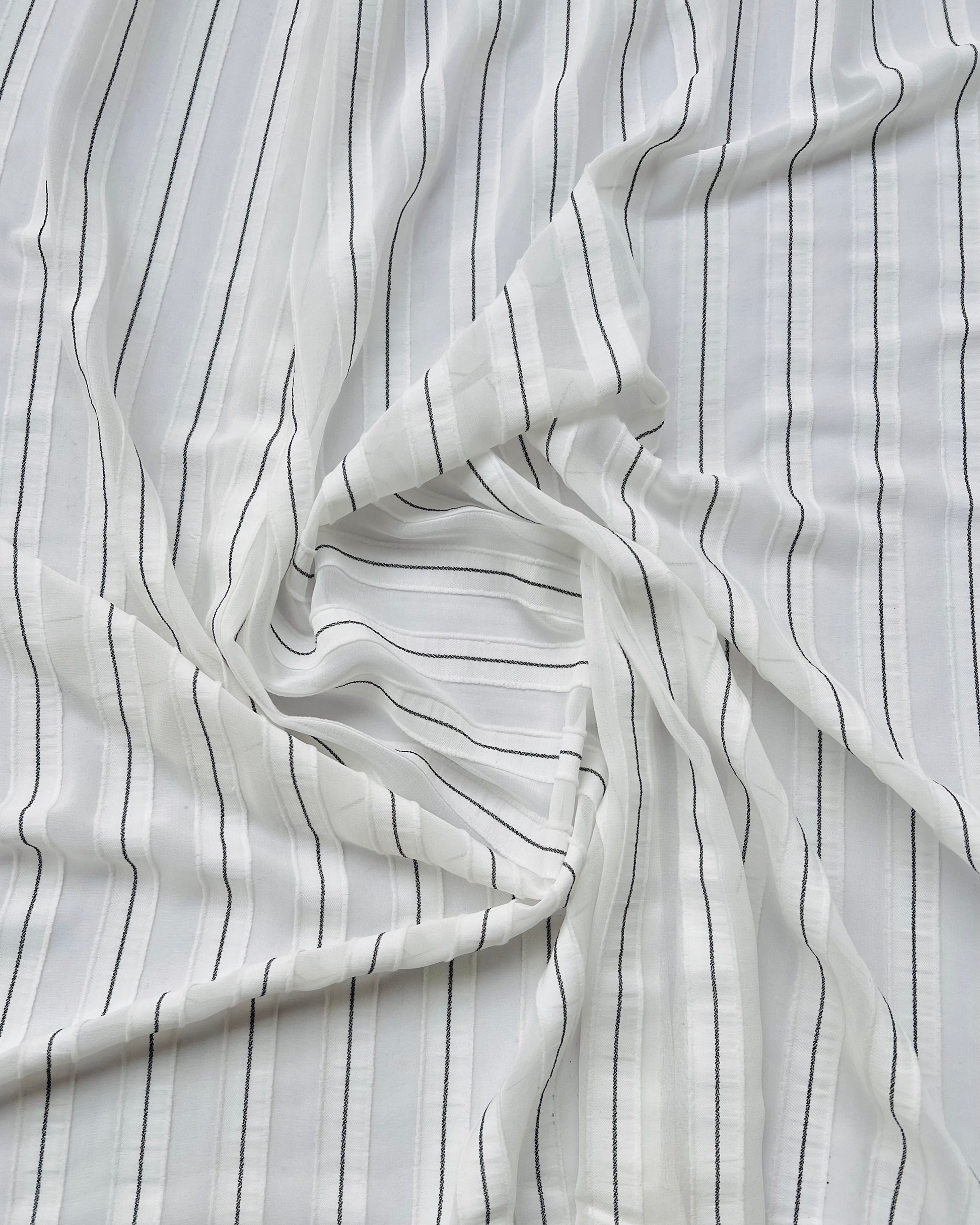 Off White Stripes Chiffon fabric-DP27915