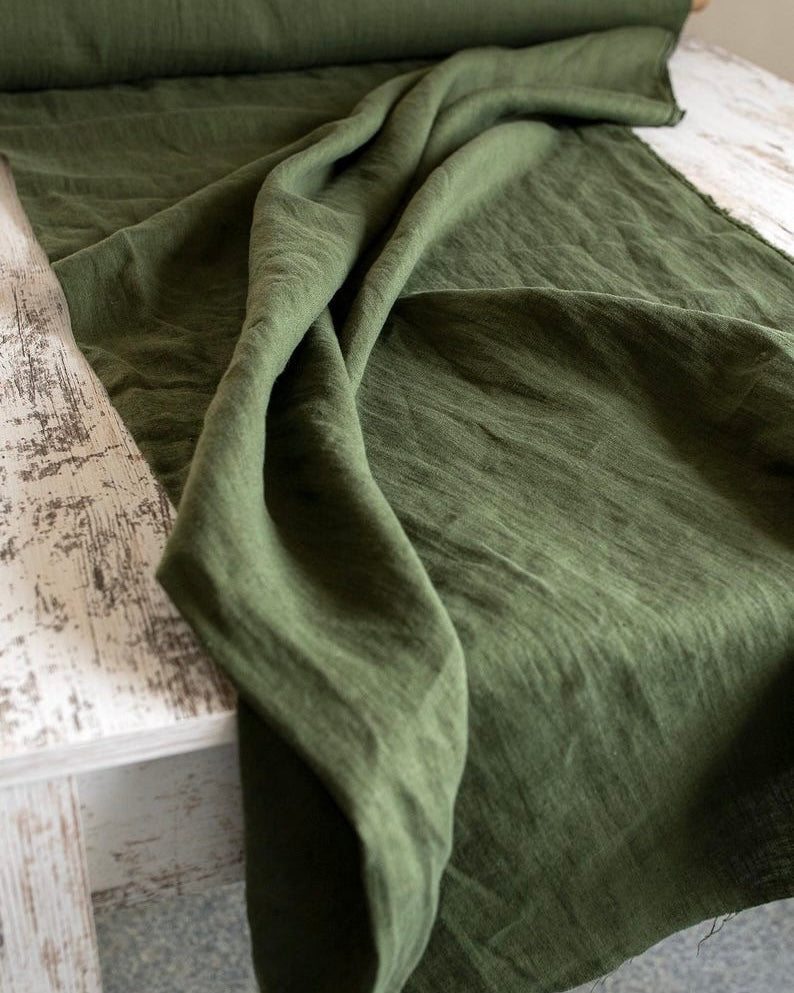 2pc-Natural Linen-Dark Green-CL141666