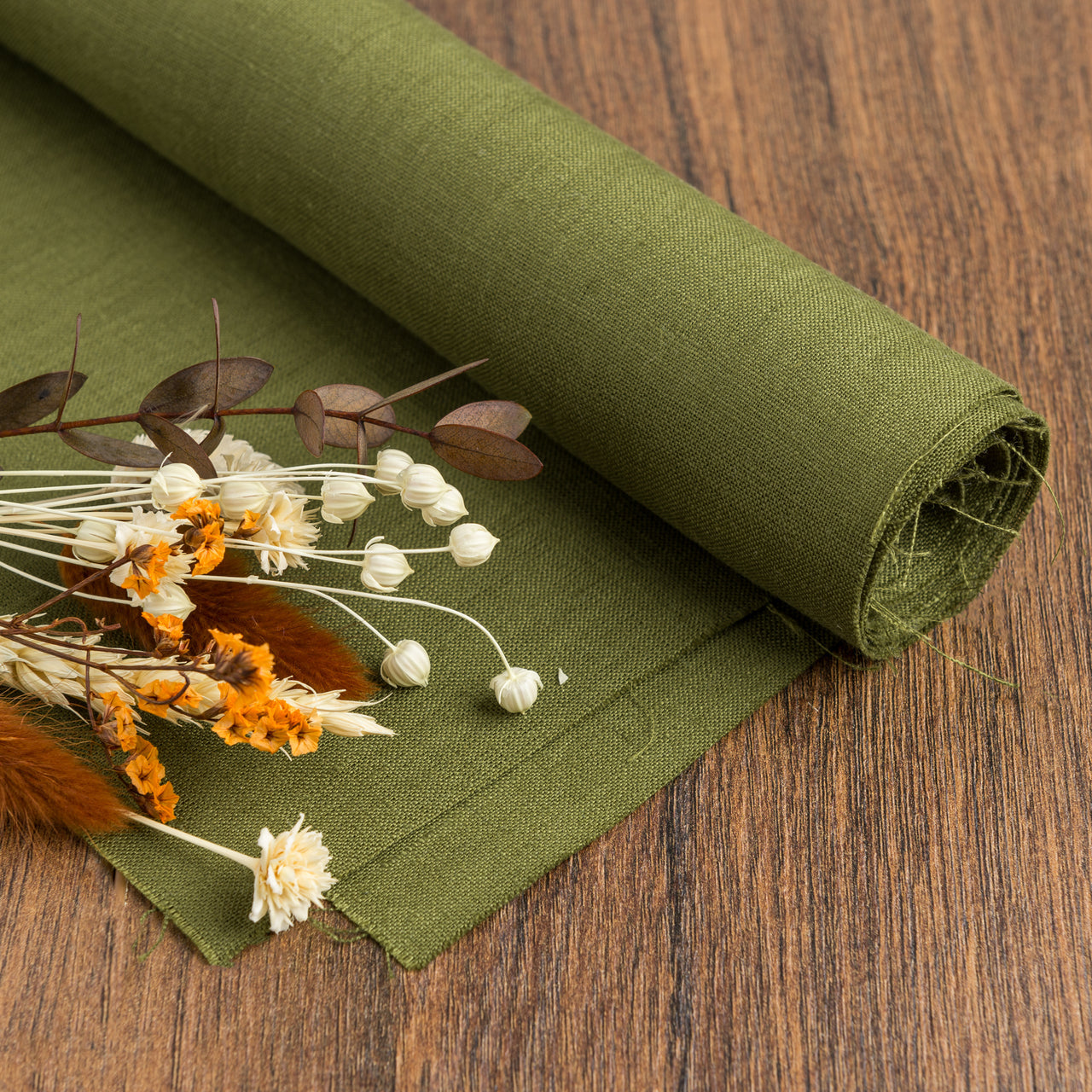2pc-Natural Linen-Moss Green-CL141682