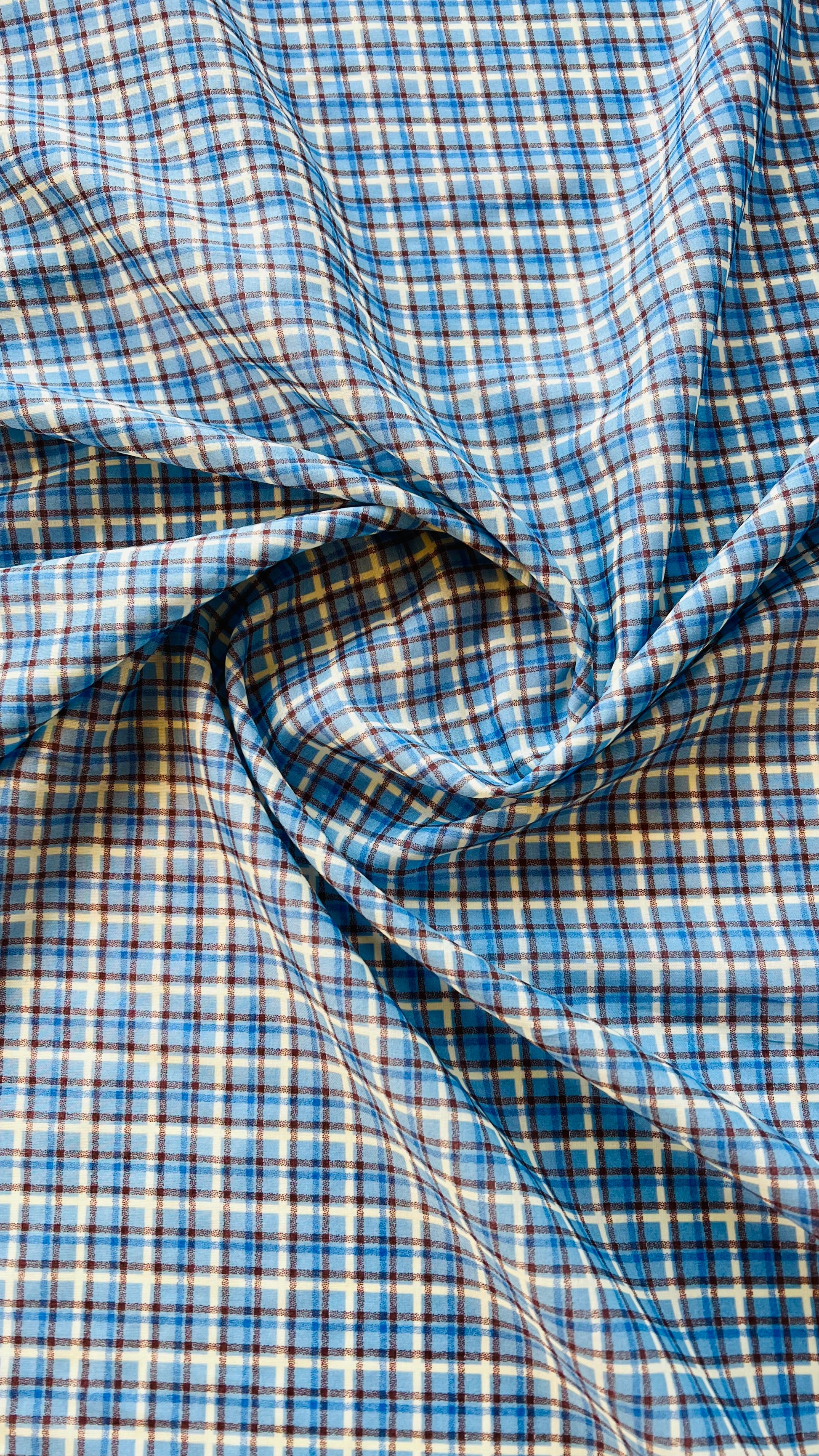 Blue Checkered-Linen-2pc Suit-CT2747205