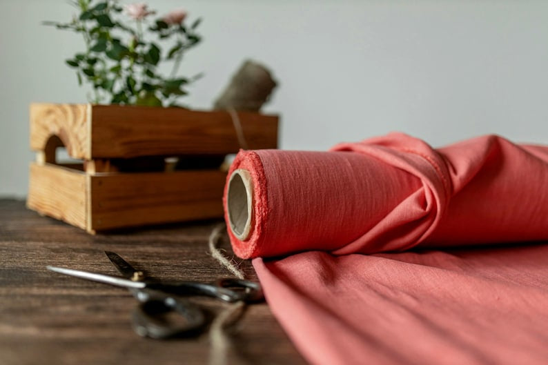 2pc-Natural Irish Linen-Coral Pink-CL1441037