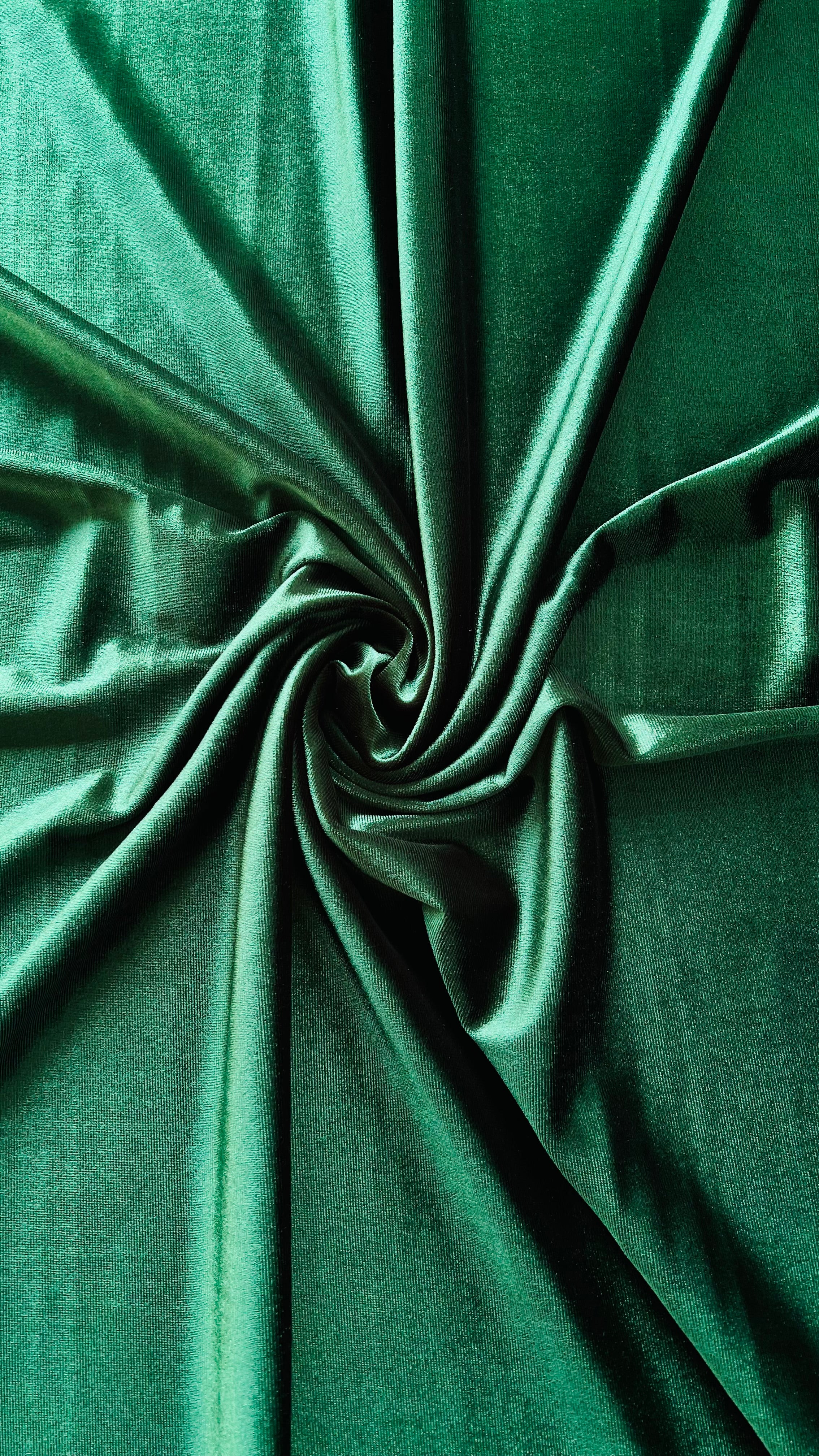 Micro 5000-Brewster Green Plain Velvet-2pc Suit