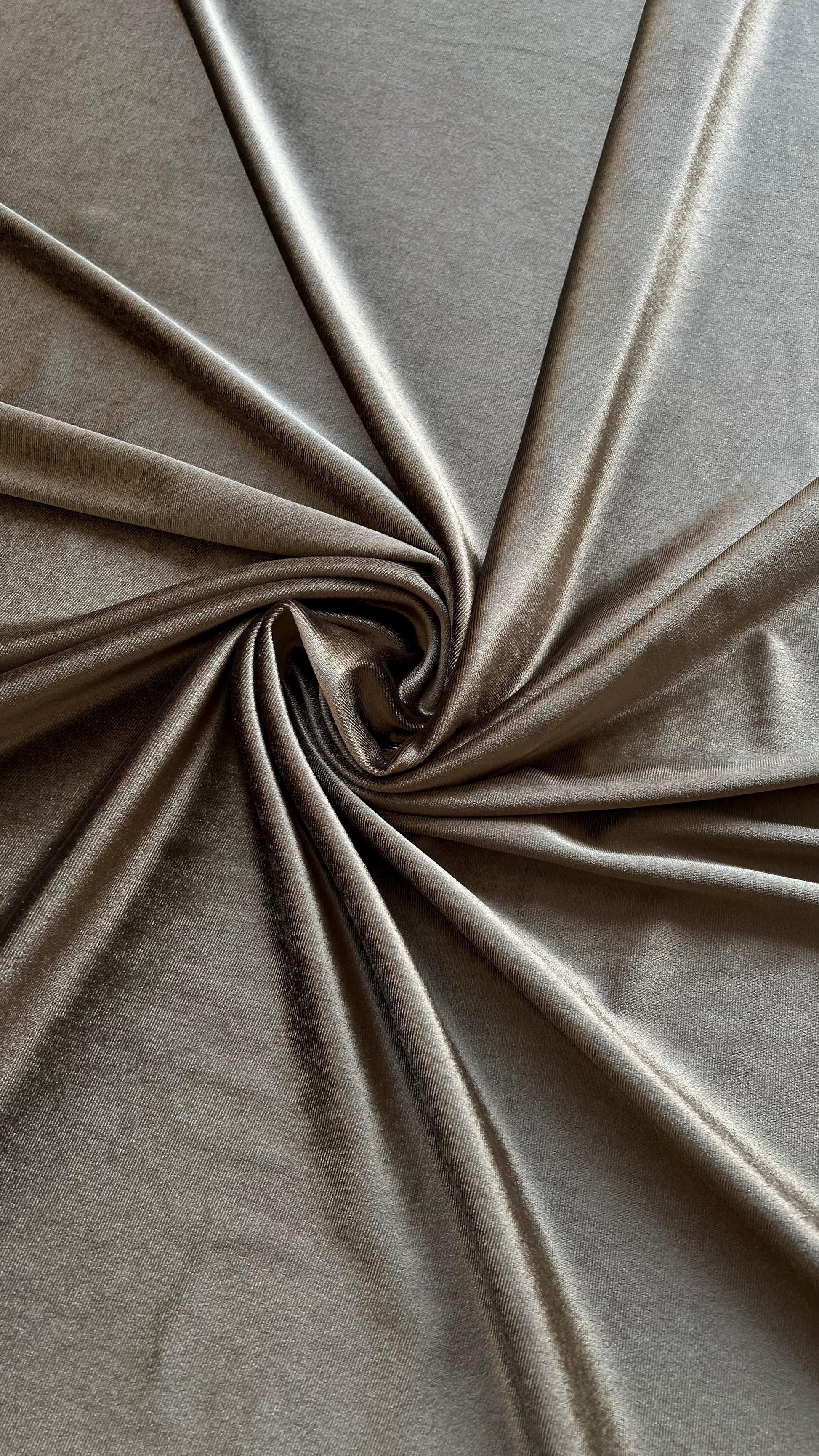 Micro 5000-Premium Light Brown Plain Velvet-2pc Suit