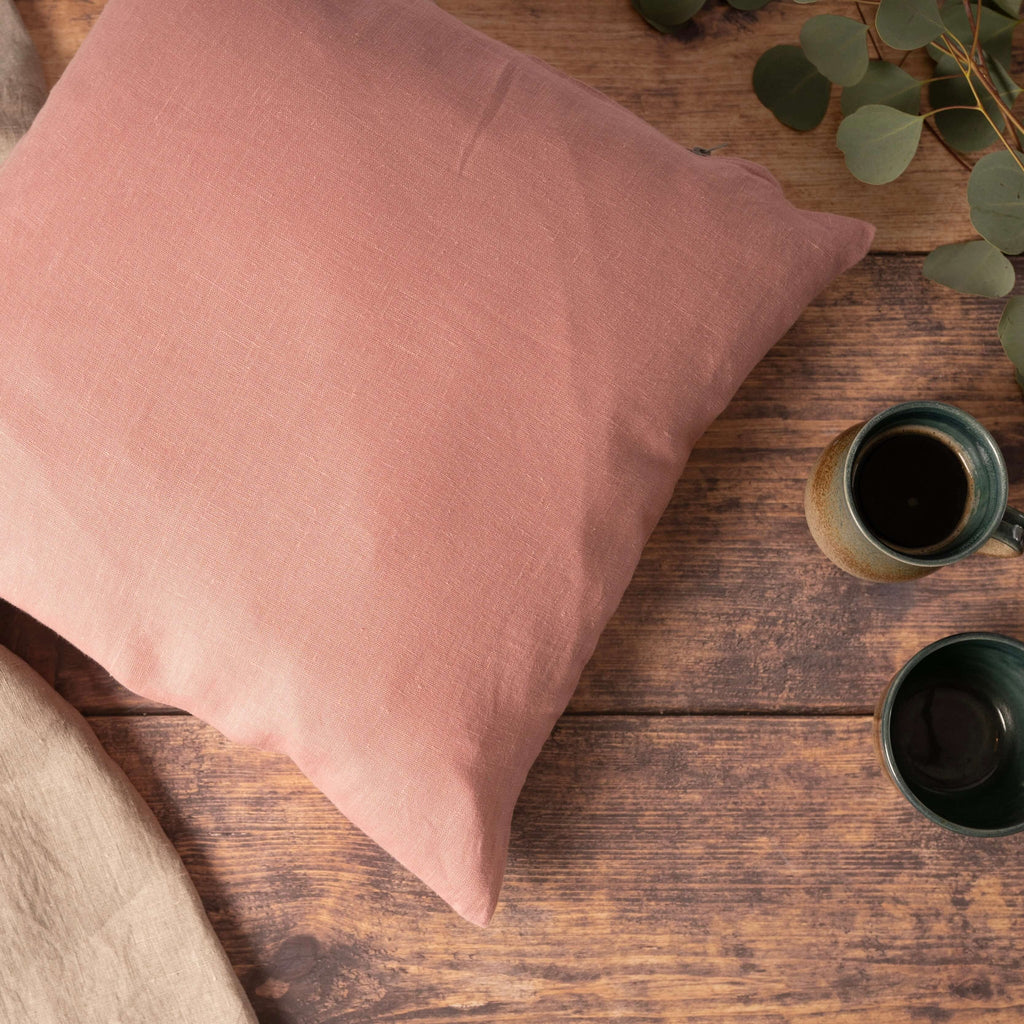Dusty Pink Linen Cushion Cover