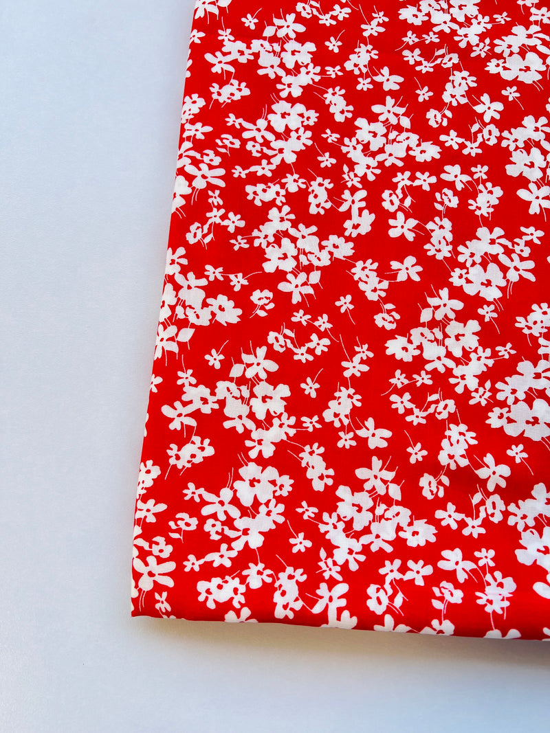 ADORN RED Floral Swiss-z1786