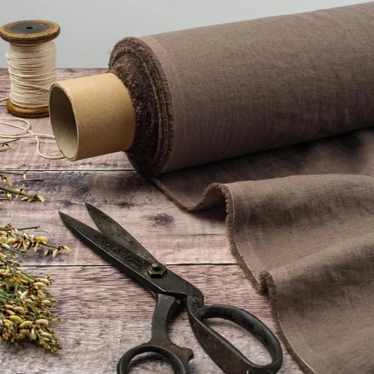 2pc-Natural Irish Linen-Cocoa Brown-CL1476500