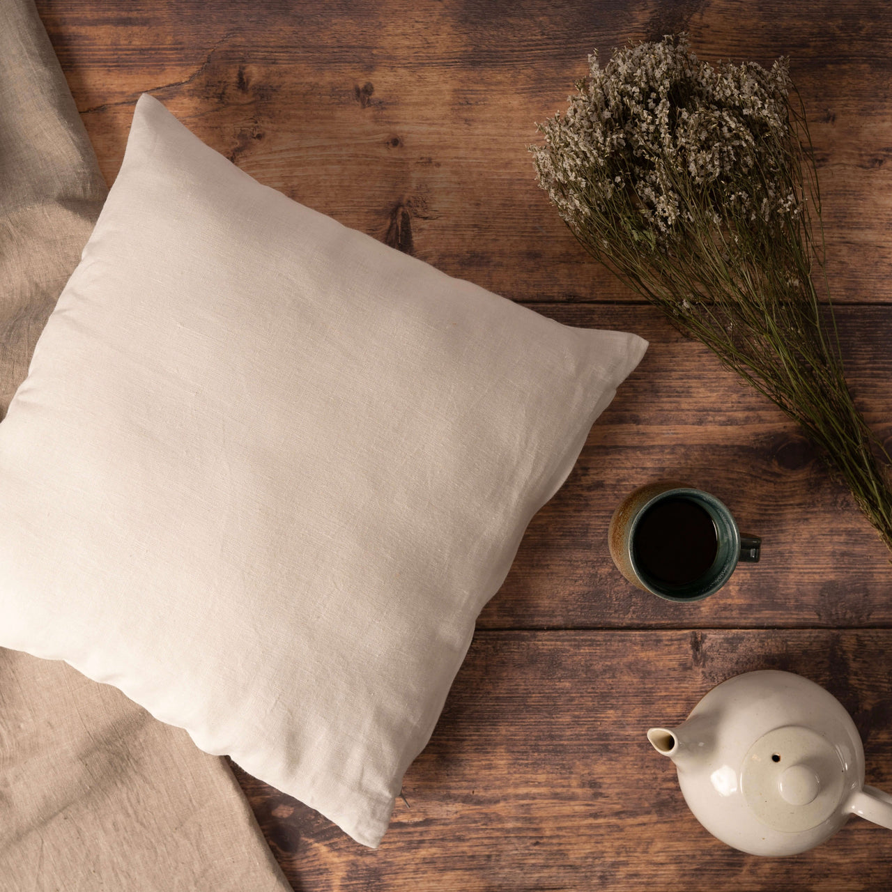 Ivory Linen Cushion Cover