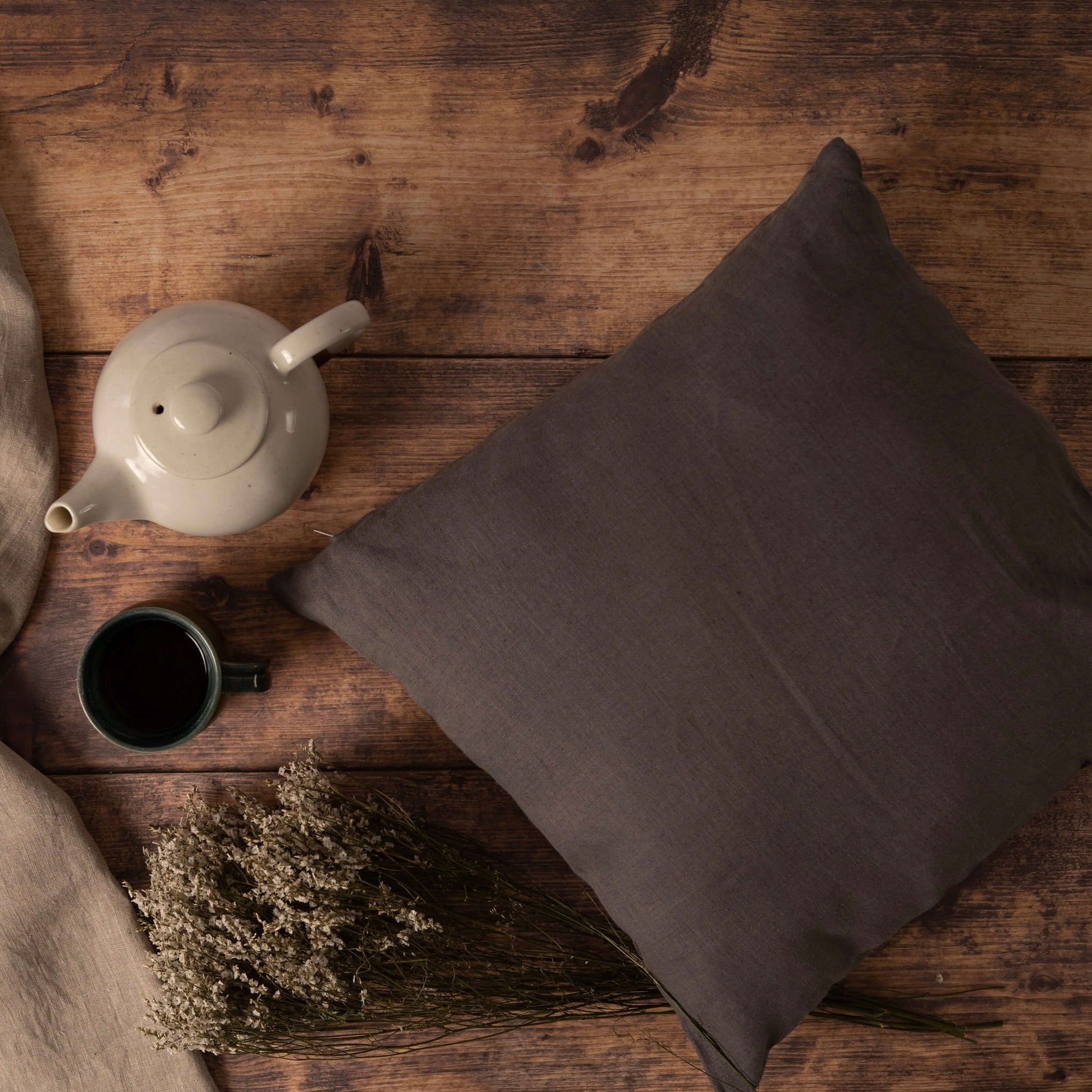 Grey Linen Cushion Cover
