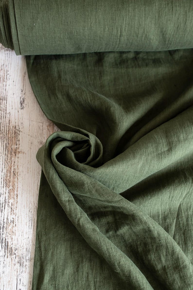 2pc-Natural Irish Linen-Dark Green-CL141666