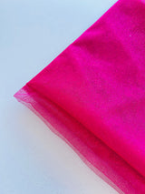 Shocking Pink Glittered Net Fabric