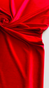 Premium Rose Red Plain Velvet-2pc Suit