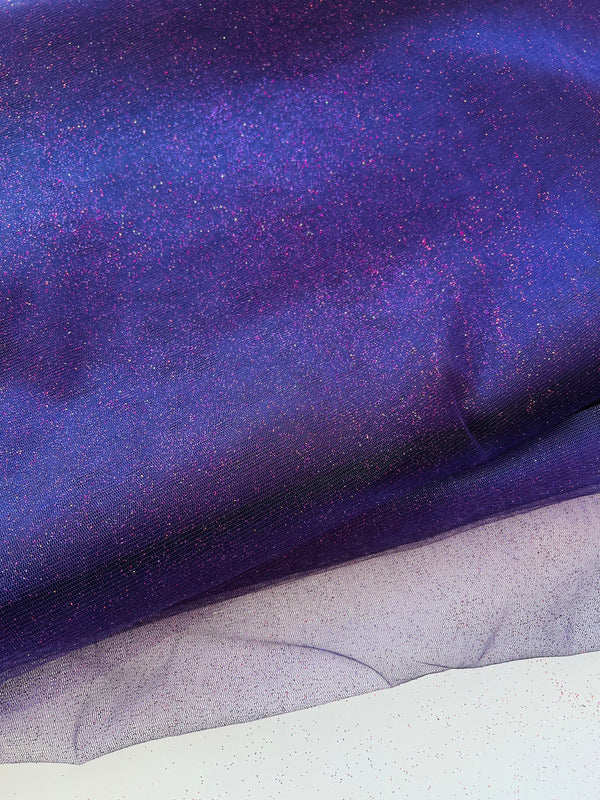 Indigo Glittered Net Fabric