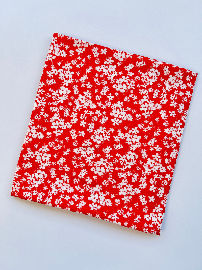 ADORN RED Floral Swiss-z1786