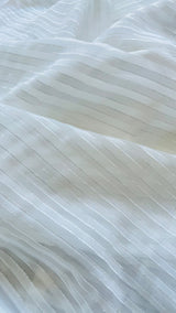 Off White Stripes Chiffon fabric