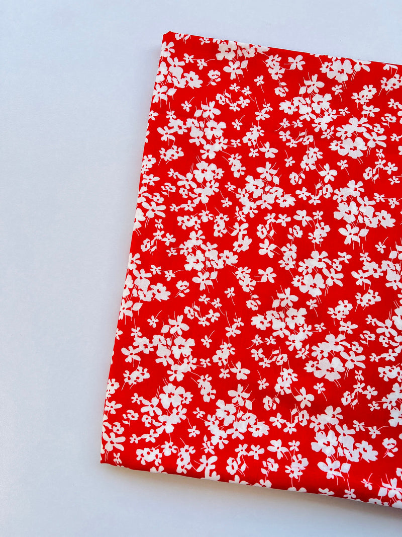 ADORN RED Floral Swiss-z1786