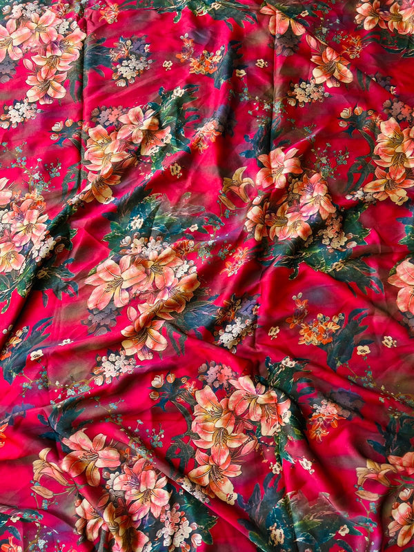 Floral Silk Suit