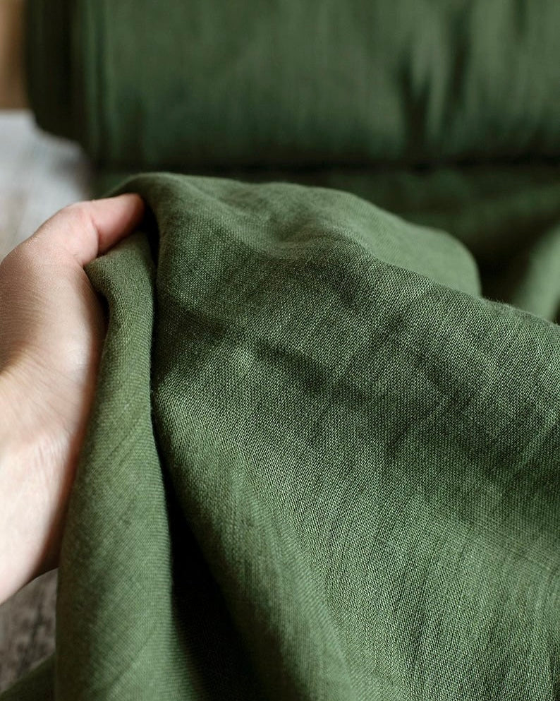 2pc-Natural Irish Linen-Dark Green-CL141666