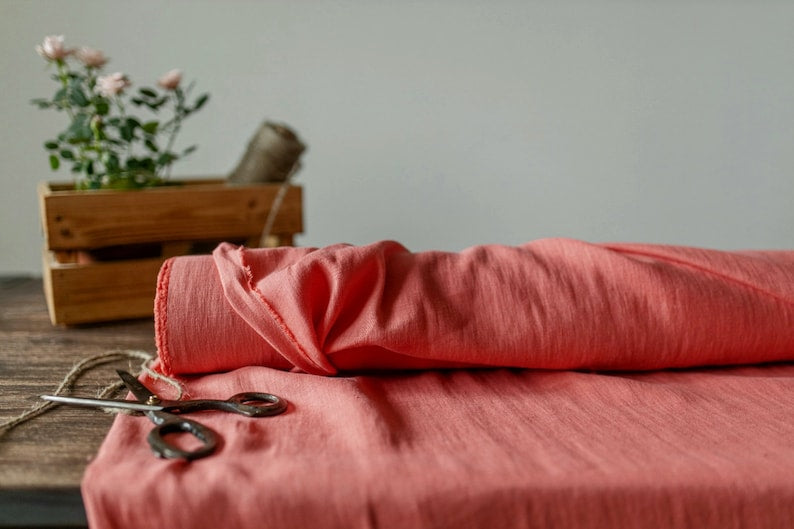 2pc-Natural Irish Linen-Coral Pink-CL1441037