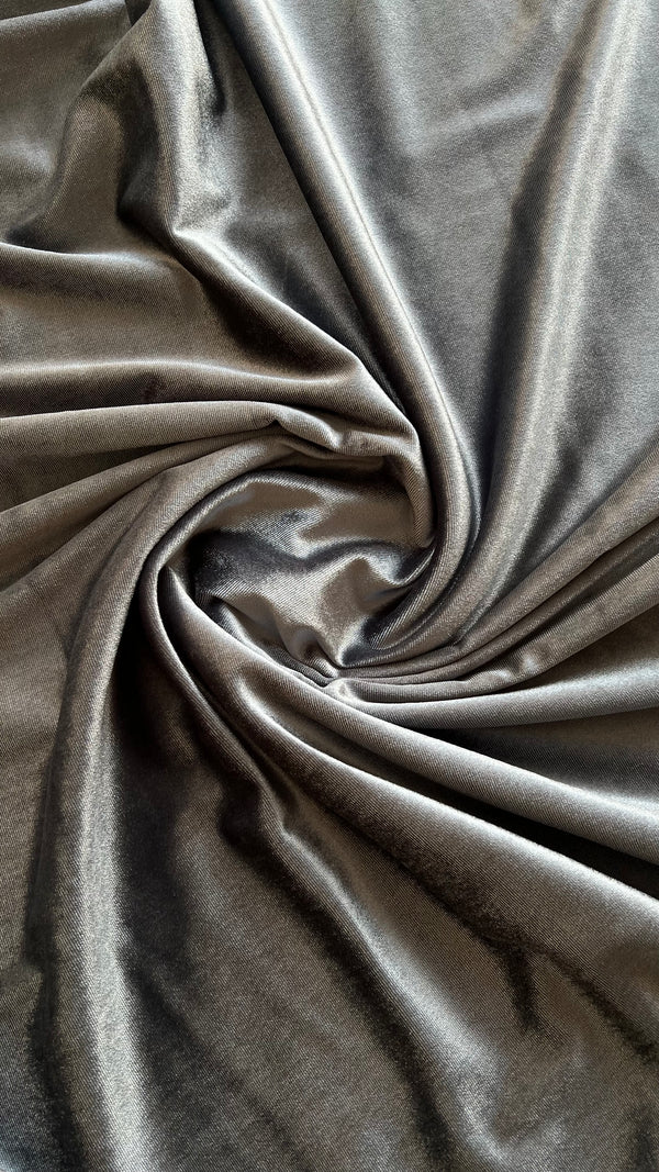 Premium Grey Plain Velvet-2pc Suit