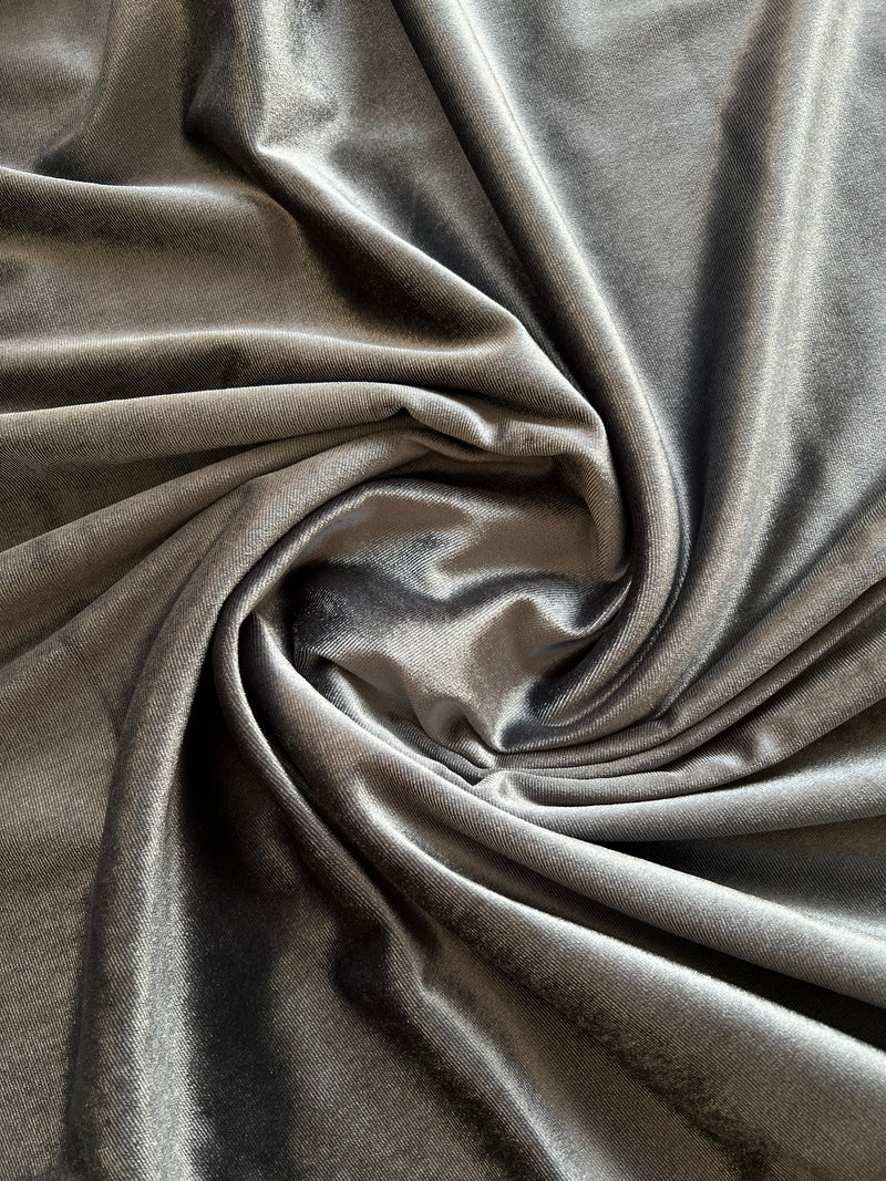 Premium Grey Plain Velvet-2pc Suit