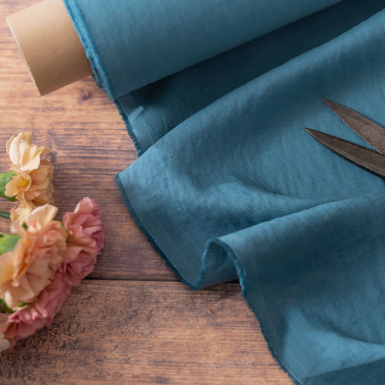 2pc-Natural Linen-Turquoise Blue-CL880016373