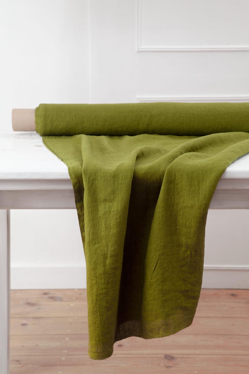 2pc-Natural Irish Linen-Moss Green-CL5557944