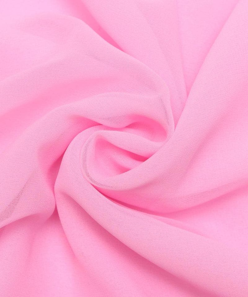 Color-Plain light pinke Crinkle Georgette