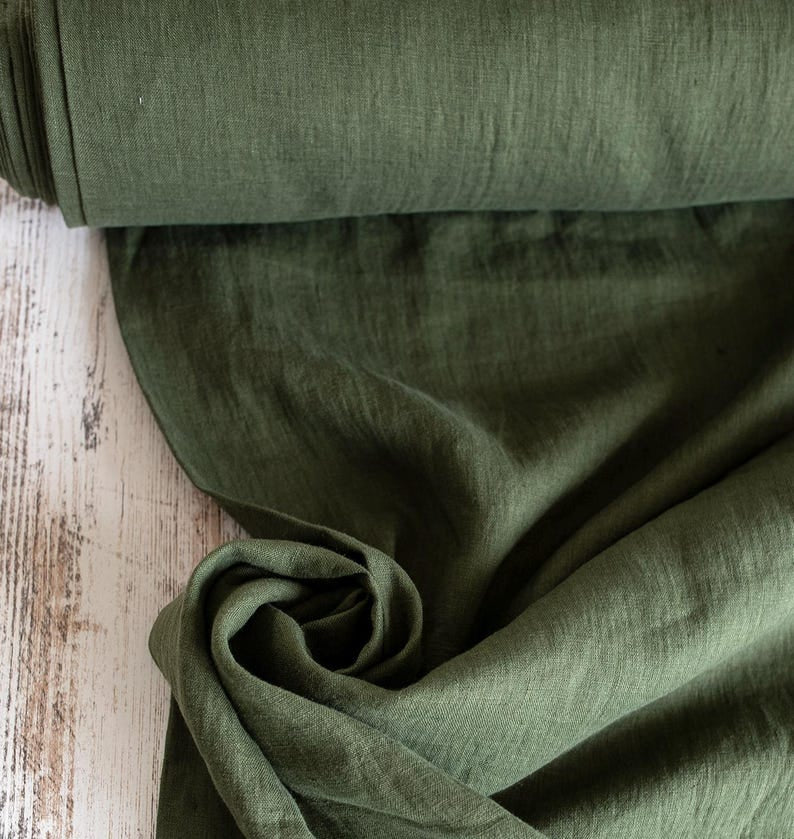 2pc-Natural Linen-Dark Green-CL141666