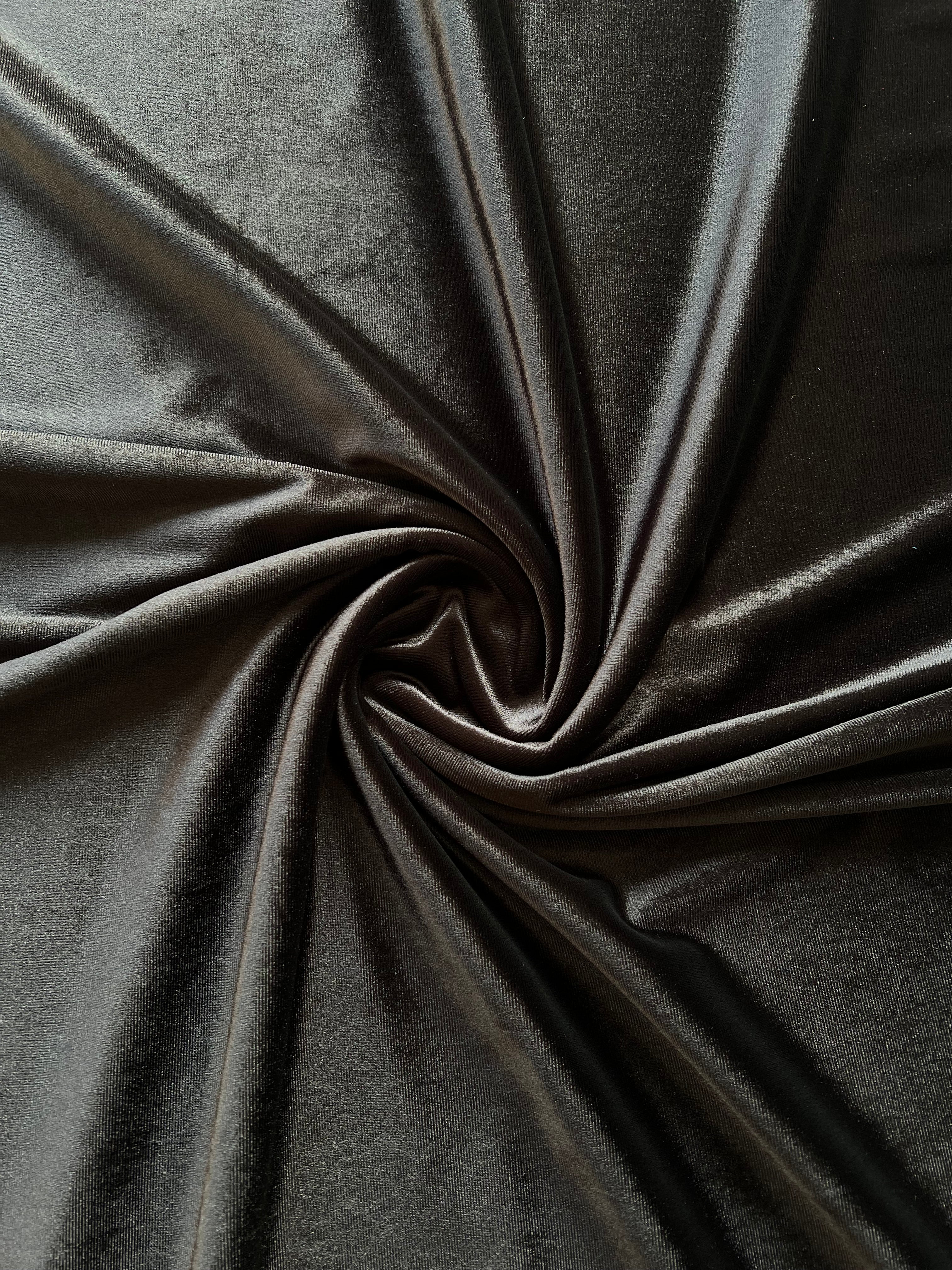 Micro 5000-Premium Jet Black Plain Velvet-2pc Suit