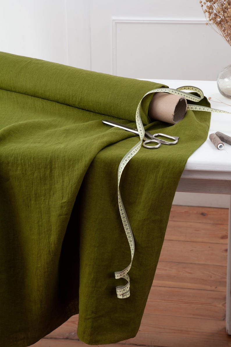 2pc-Natural Irish Linen-Moss Green-CL5557944