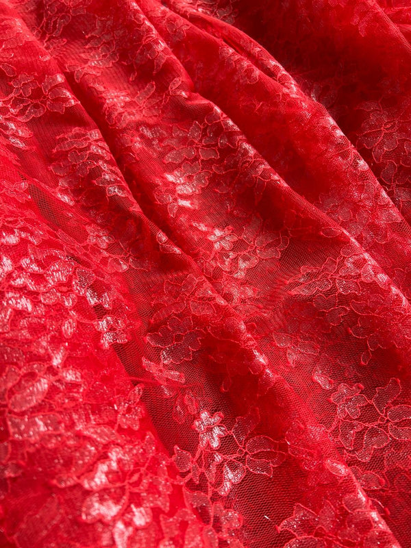 Rose Red Self Print Net