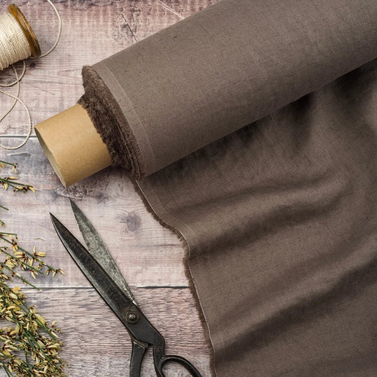 2pc-Natural Irish Linen-Cocoa Brown-CL1476500