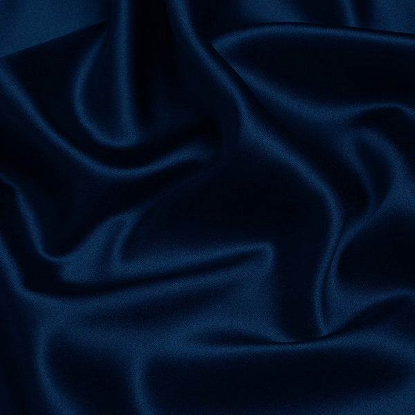 Color-Plain Navy Blue Soft Silk