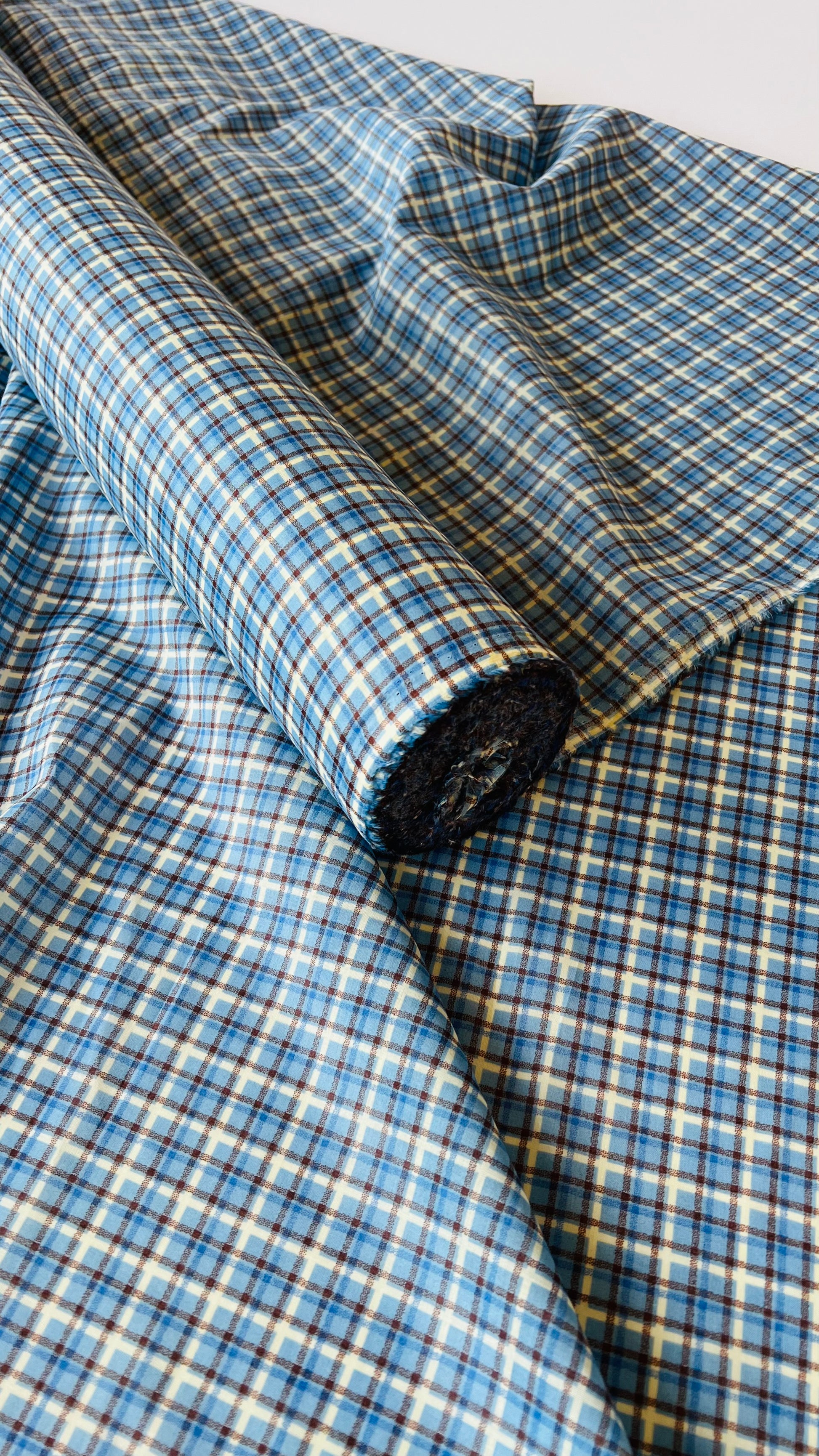 Blue Checkered-Linen-2pc Suit-CT2747205