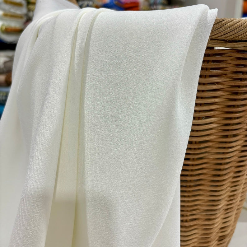 Italian Crepe-Dyeble White/Per Yard