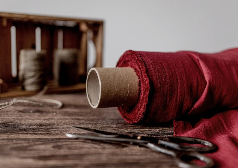 2pc-Natural Linen-Red Wine-CL147381