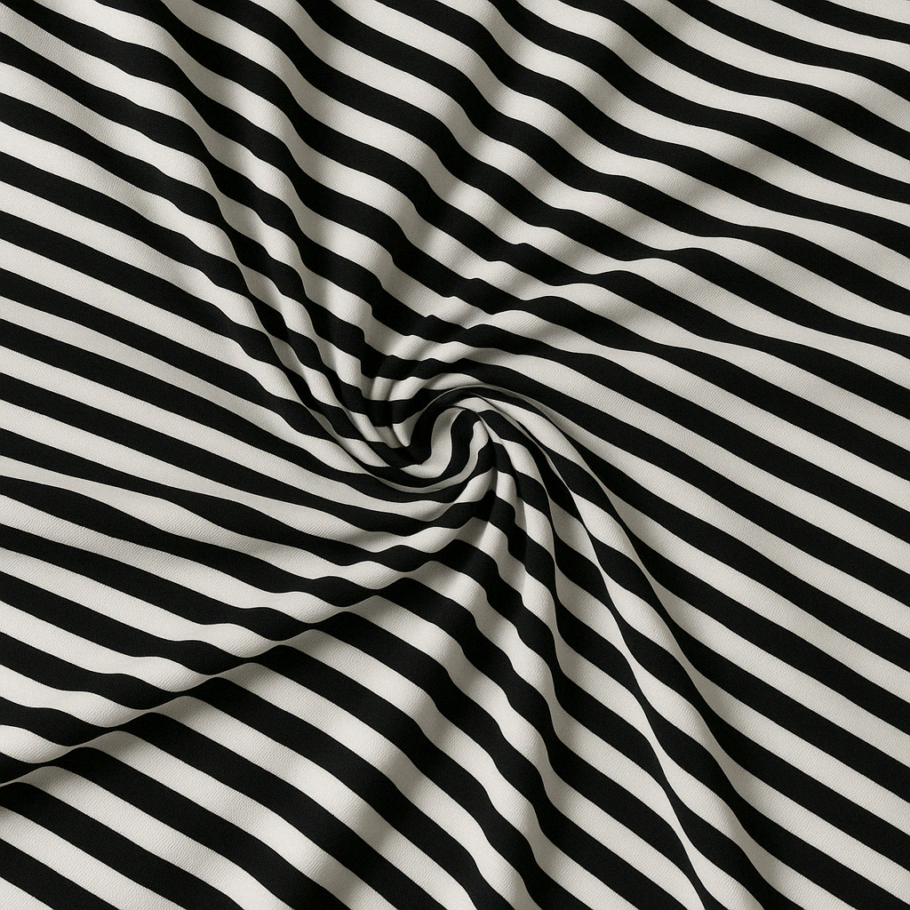 Black & White Stripe Crepe-CF193510500