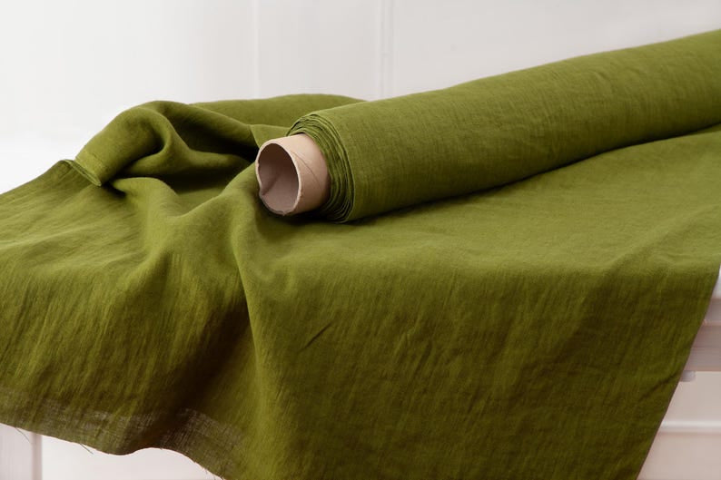 2pc-Natural Irish Linen-Moss Green-CL5557944