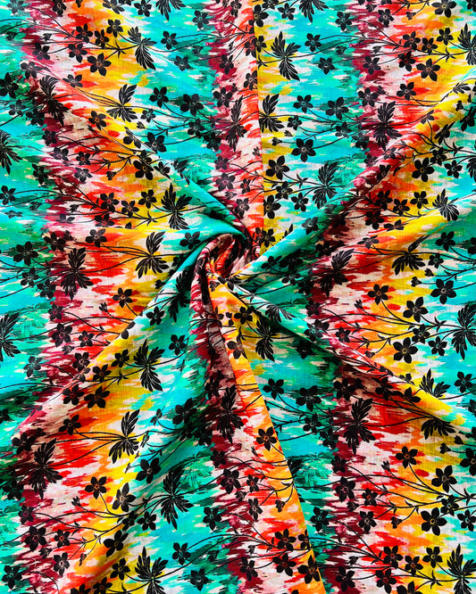 Vibrant Serenity Digital Print - Unstitched Khaddar