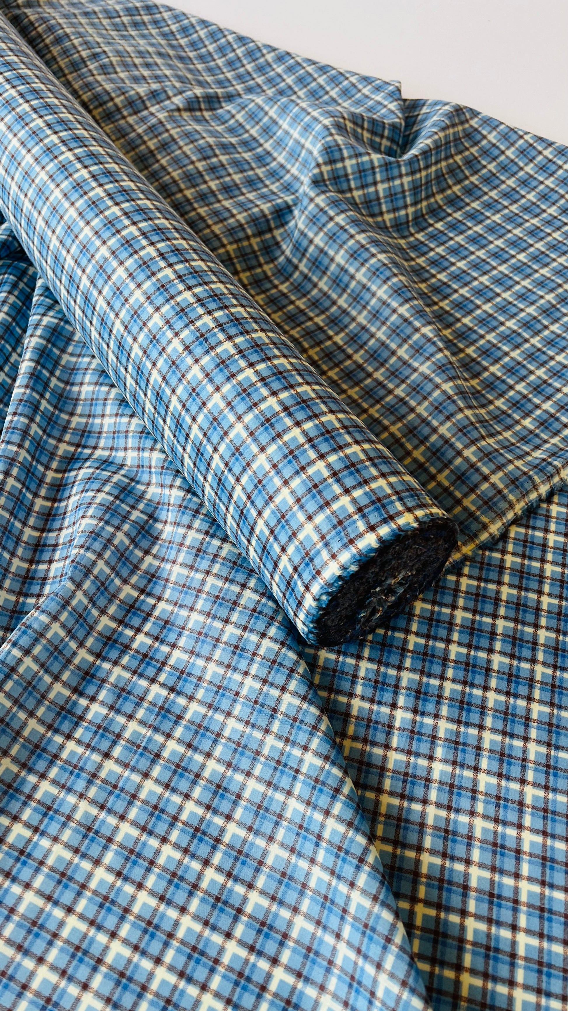 Blue Checkered-Linen-2pc Suit-CT2747205