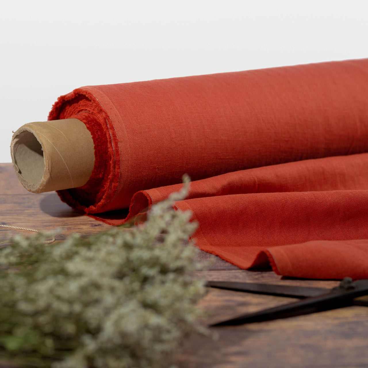 2pc-Natural Irish Linen-Brick Red-CT3429479